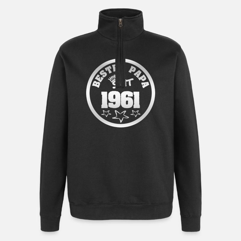1961 - Sweat à zip 1/4 - noir