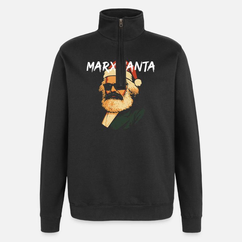 Marx Santa Icon Tee - Quarter-Zip Sweatshirt - black