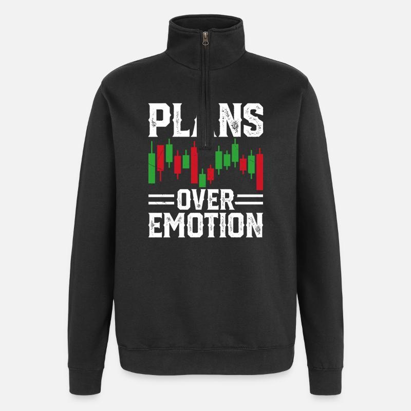 Graphique boursier Trading Crypto Marché boursier - Sweat à zip 1/4 - noir
