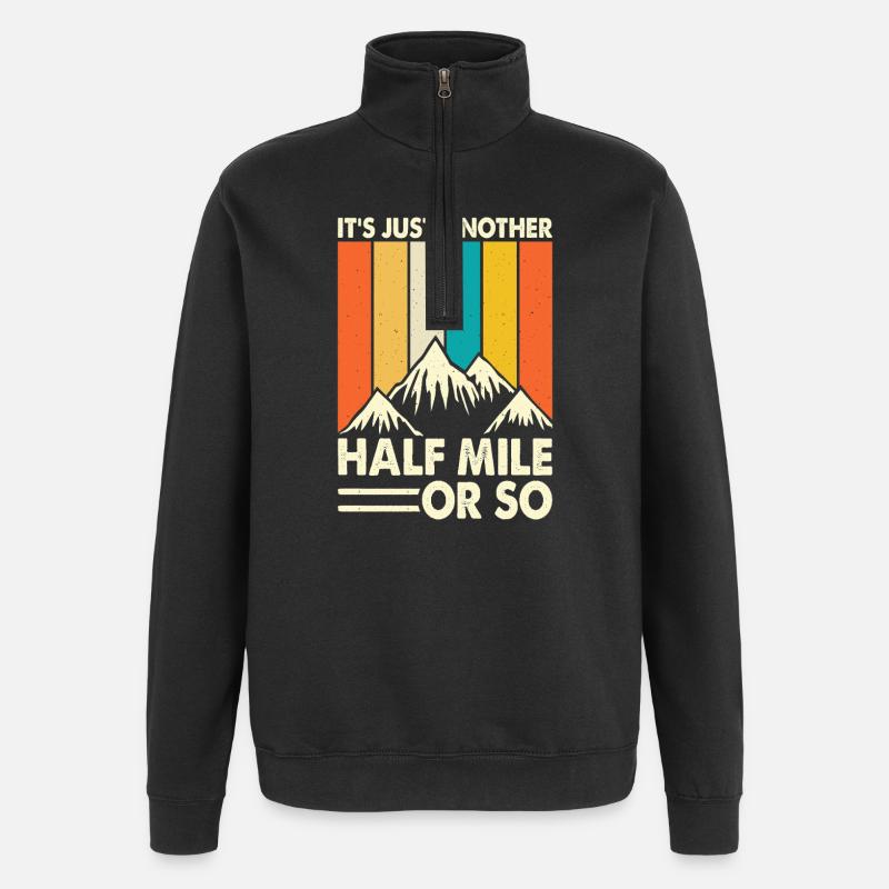 Hiking Hiker Mountaineer Gift - Quarter-Zip Sweatshirt - black