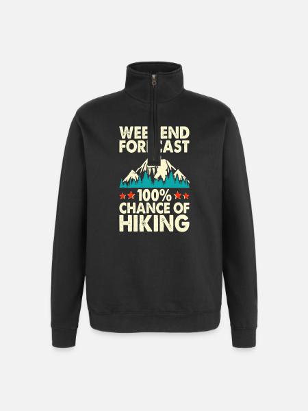 Hiking Hiker Mountaineer Gift - Quarter-Zip Sweatshirt - black