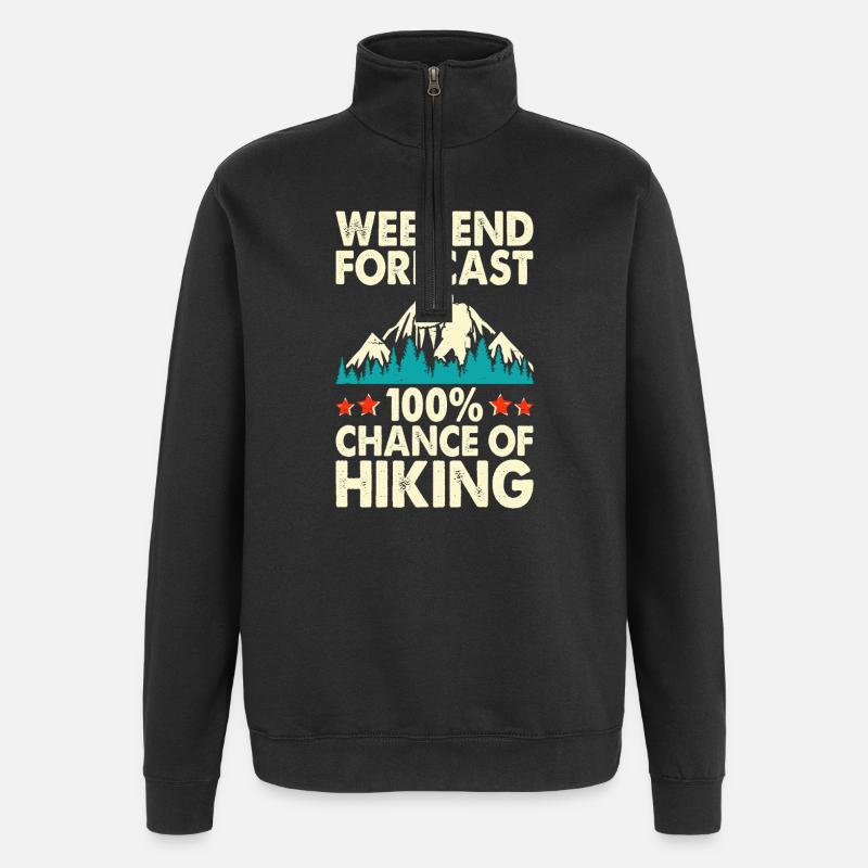 Hiking Hiker Mountaineer Gift - Quarter-Zip Sweatshirt - black