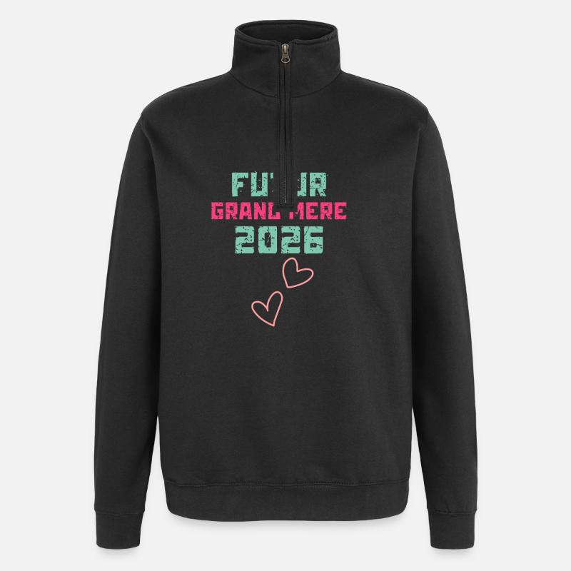 Zukünftige Großmutter 2026 - Quarter-Zip-Sweatshirt - Schwarz