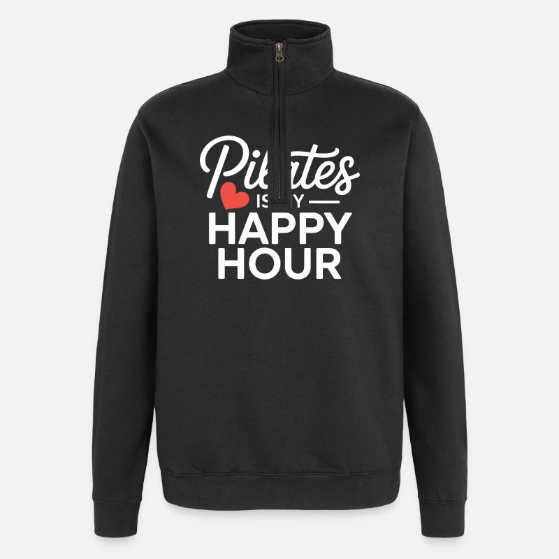 Le Pilates est mon happy hour - Sweat à zip 1/4 - noir