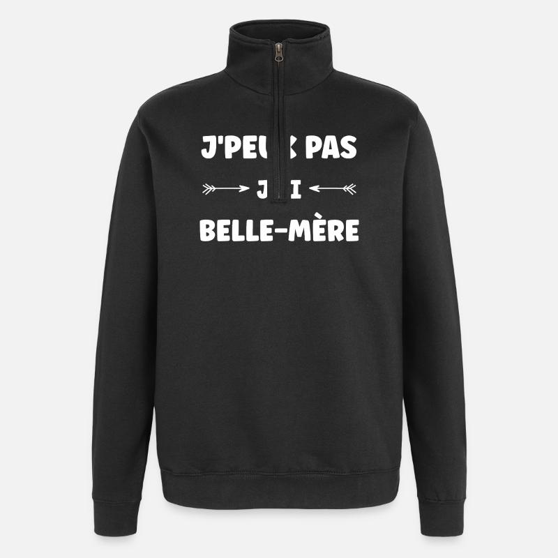 belle mère - Sweat à zip 1/4 - noir