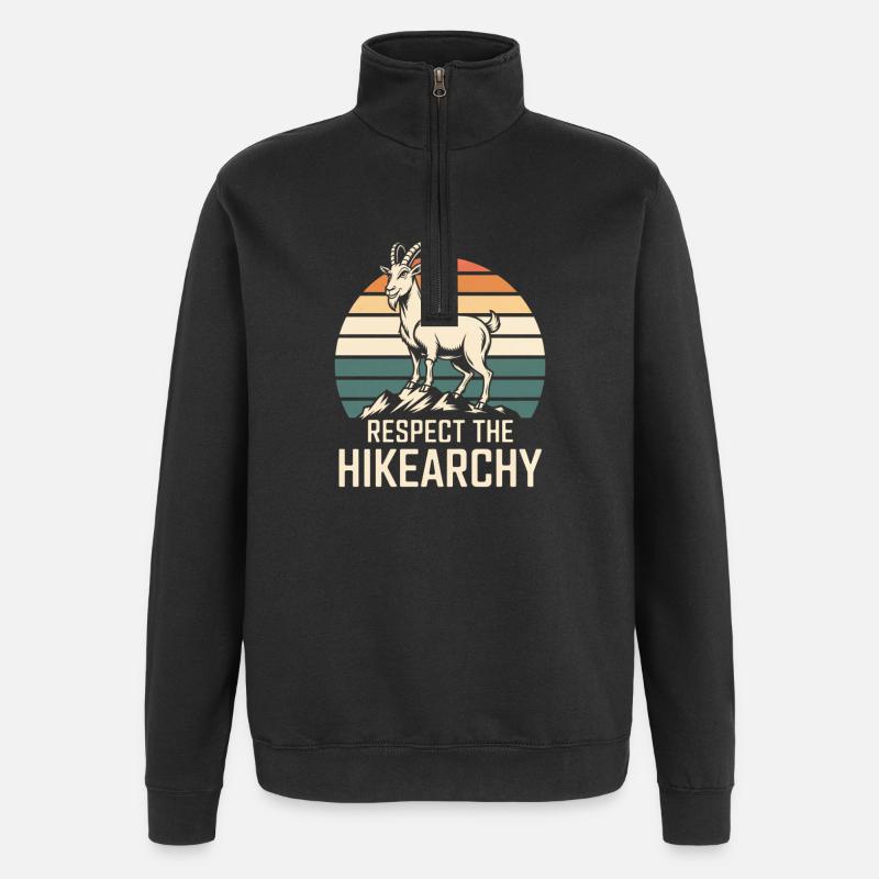 Hiking Wanderer Humor - Quarter-Zip Sweatshirt - black