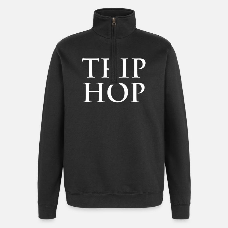 Trip Hop Bold Monogramm - Quarter-Zip-Sweatshirt - Schwarz