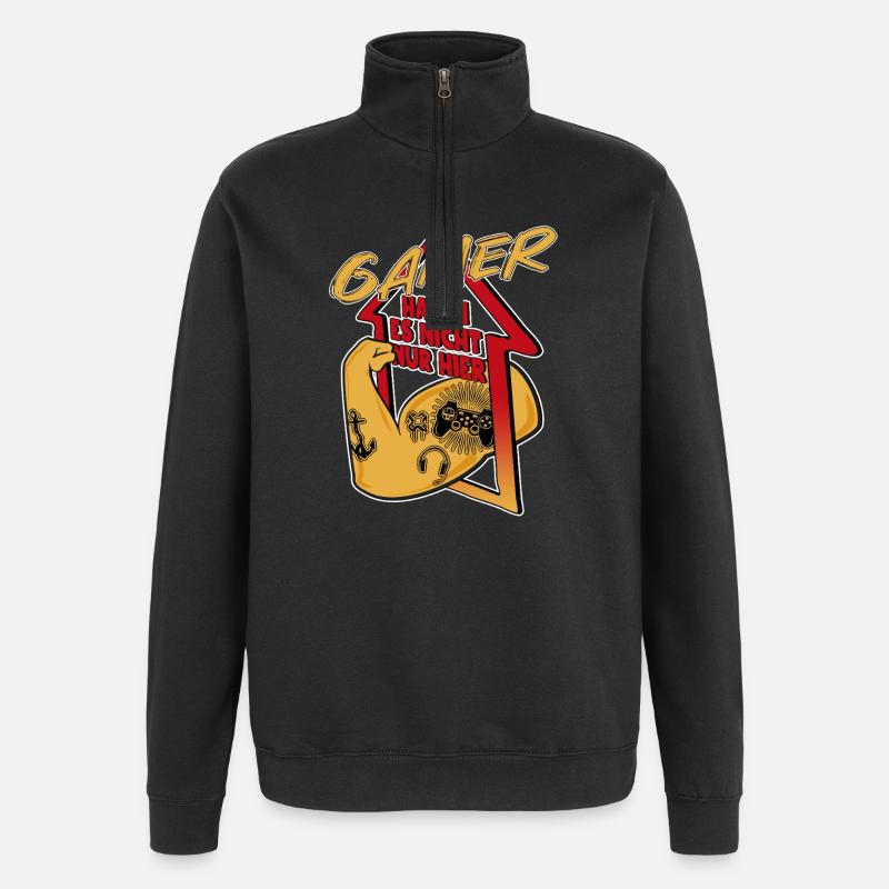 Gaming - Quarter-Zip-Sweatshirt - Schwarz