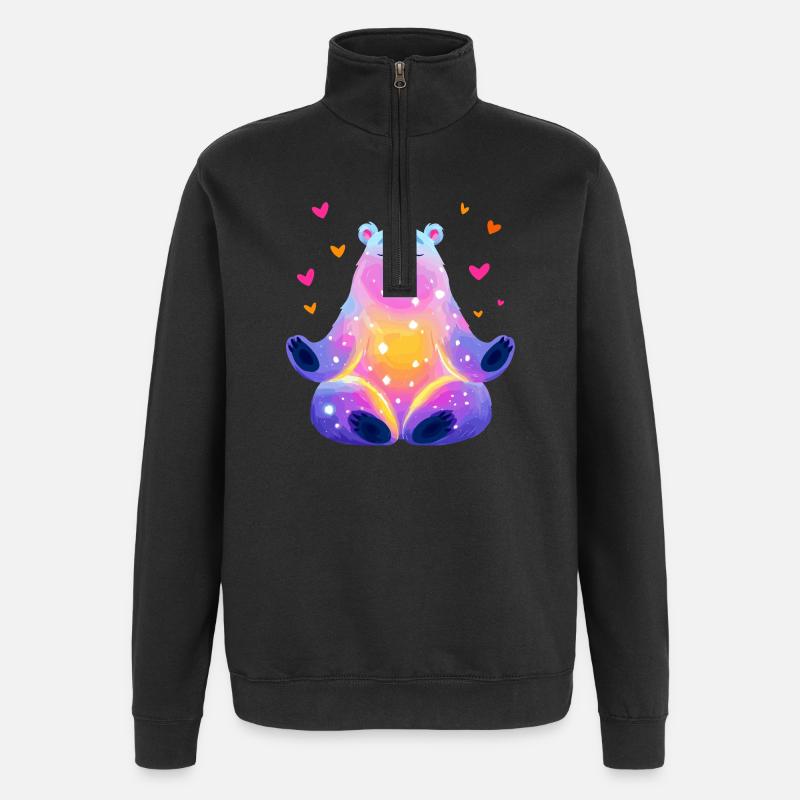 Regenbogen Bär - Quarter-Zip-Sweatshirt - Schwarz