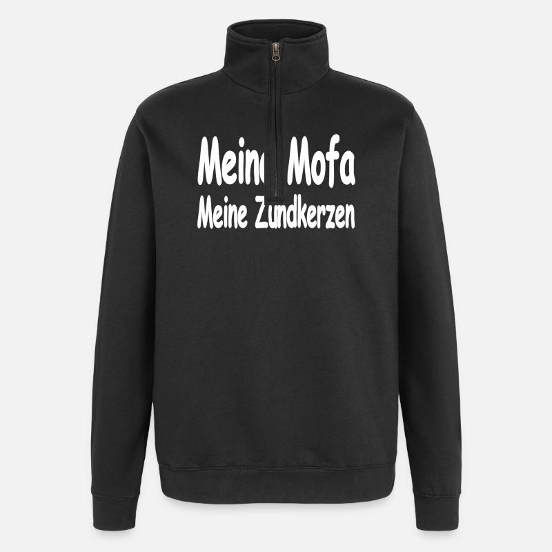Mobylette - Sweat à zip 1/4 - noir