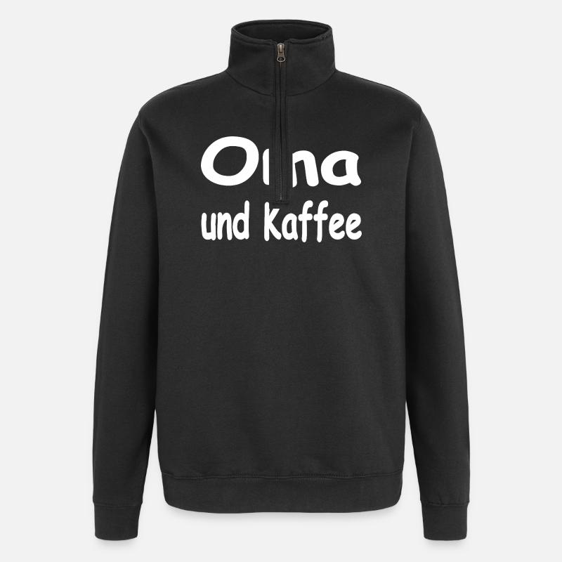 Oma - Quarter-Zip-Sweatshirt - Schwarz