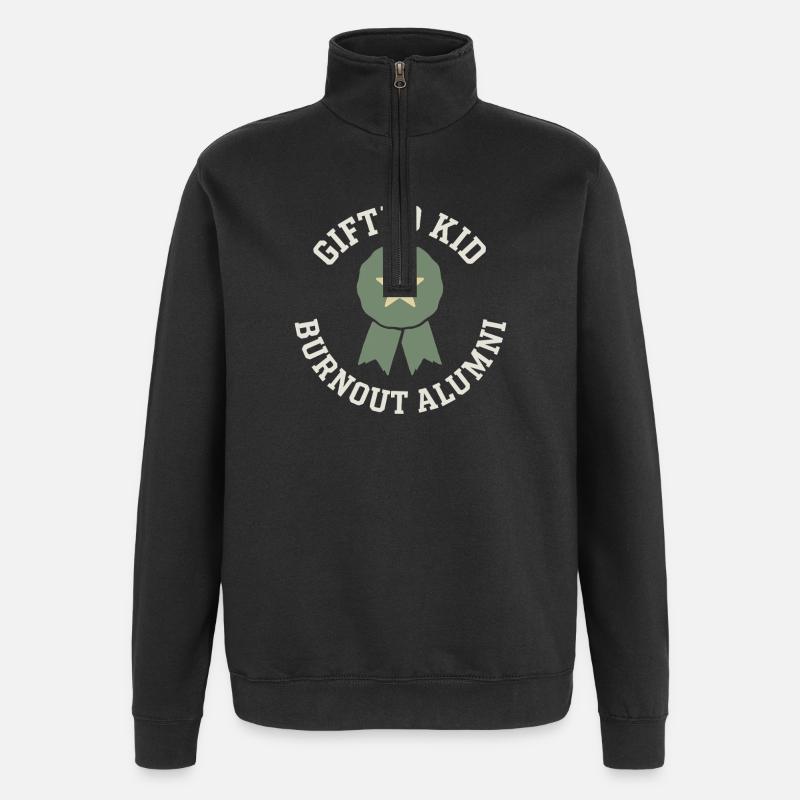 Hochbegabter Burnout-absolvent Mit Akademischem - Quarter-Zip-Sweatshirt - Schwarz
