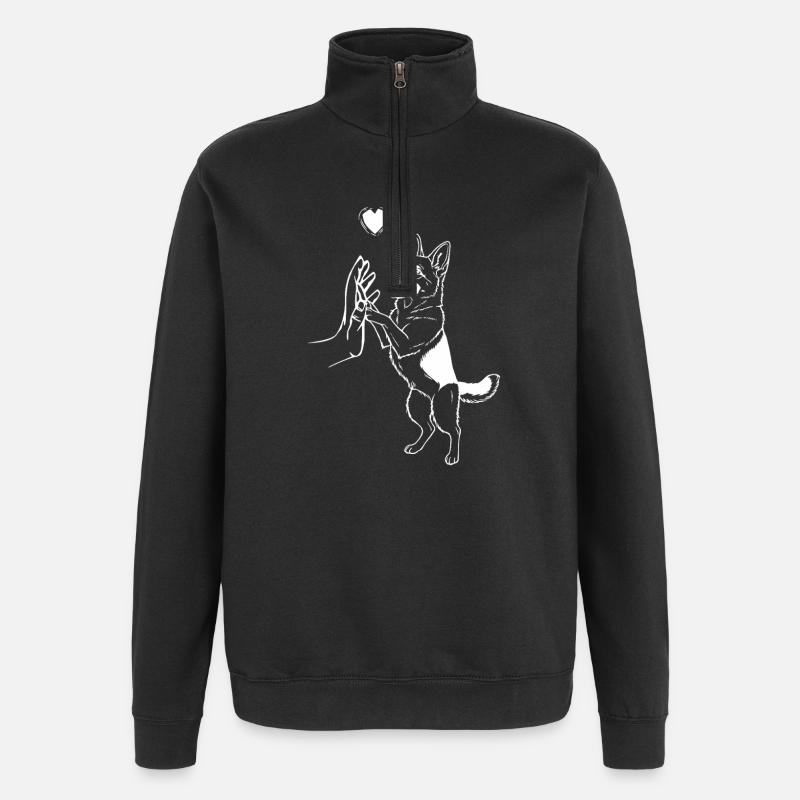 German Shepherd Art Dog - Quarter-Zip Sweatshirt - black