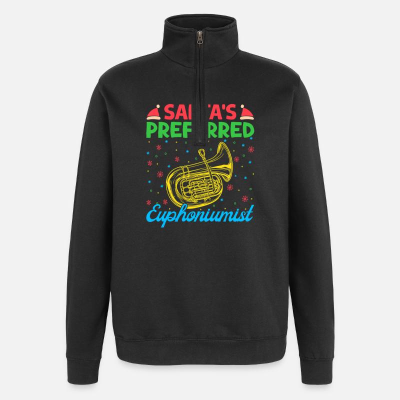 Euphonium Santa´s Preferred Baritone Marching Band - Quarter-Zip-Sweatshirt - Schwarz
