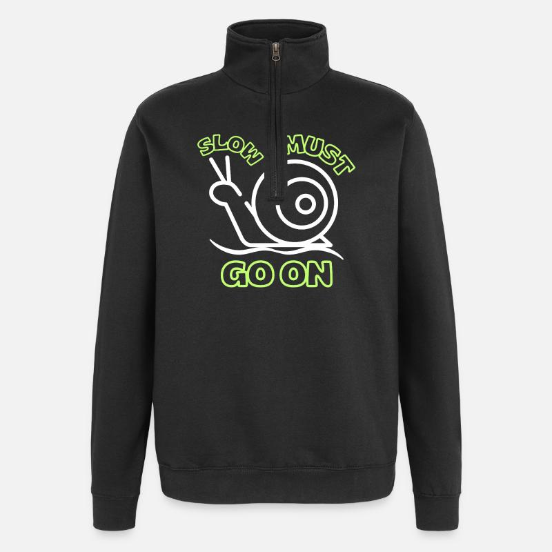 Langsam muss weitergehen - Quarter-Zip-Sweatshirt - Schwarz
