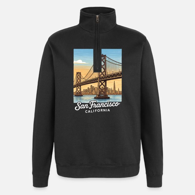 San Francisco - Sweat à zip 1/4 - noir