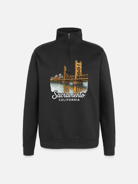 Sacramento, California - Quarter-Zip Sweatshirt - black