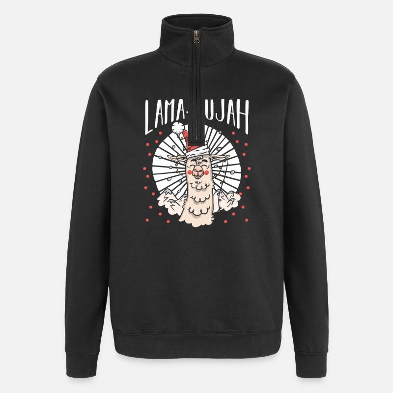 Père Noël Lama Noël Noël - Sweat à zip 1/4 - noir