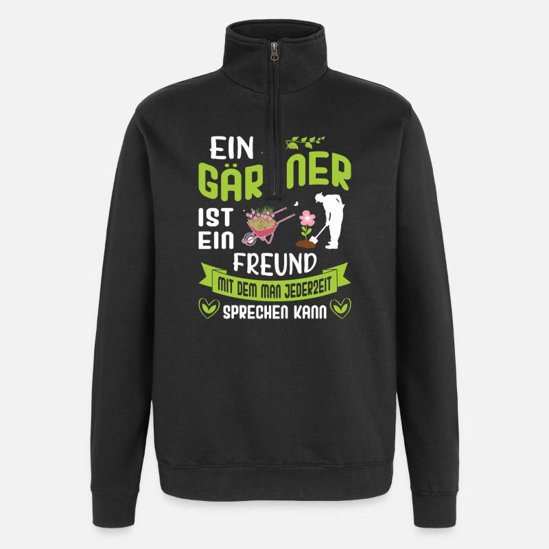 Garten Gärtner Gärtnern Gartenarbeit Gartenarbeit - Quarter-Zip-Sweatshirt - Schwarz