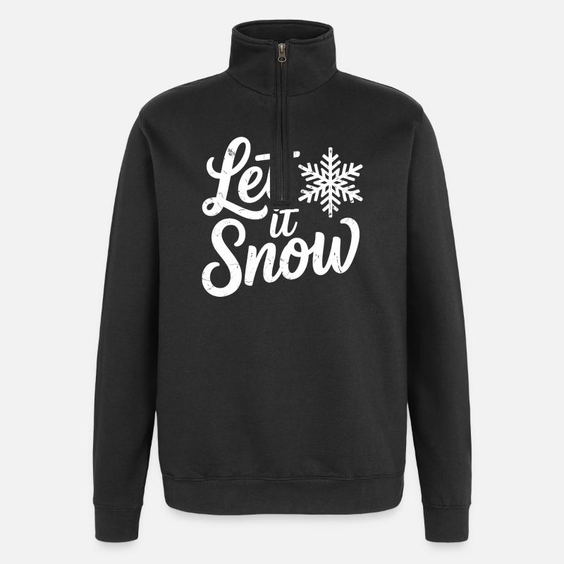 Let It Snow Christmas Snowflake - Quarter-Zip Sweatshirt - black