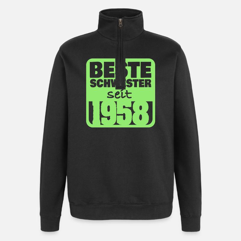 Schwesterchen 1958 - Quarter-Zip-Sweatshirt - Schwarz