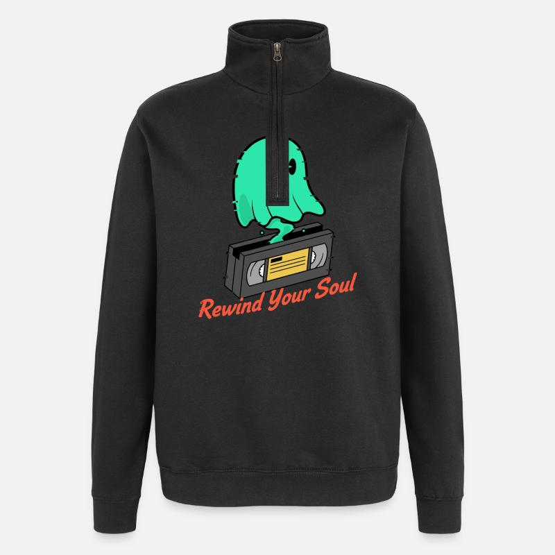 Ghost Cassette Rewind Your Soul - Sweat à zip 1/4 - noir