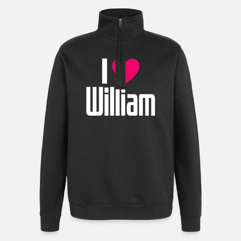J’aime William Pink Heart J’aime William - Sweat à zip 1/4 - noir