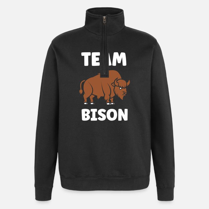bison - Quarter-Zip Sweatshirt - black