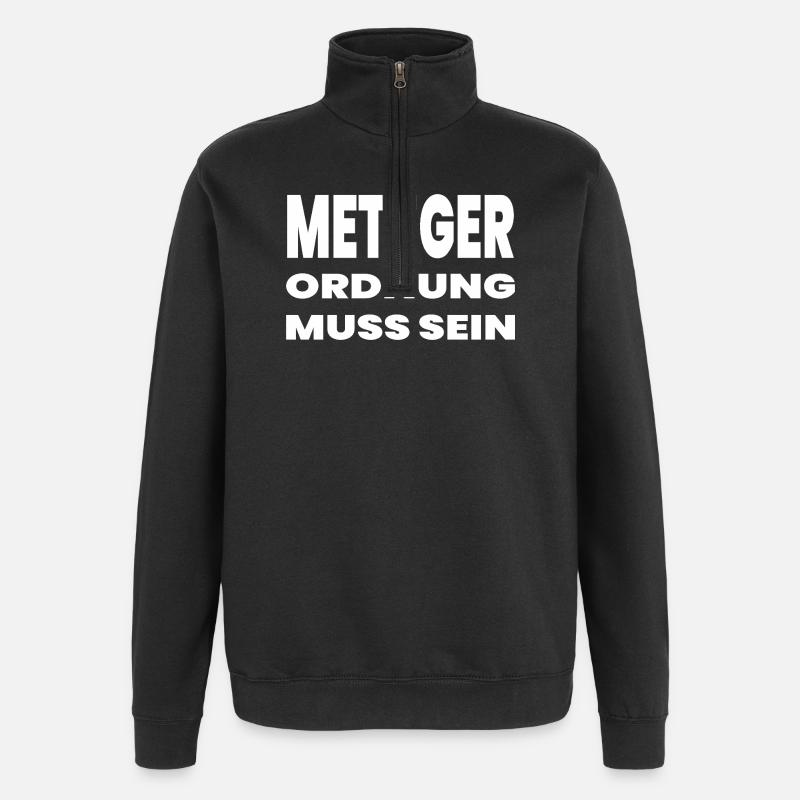 Metzger - Quarter-Zip-Sweatshirt - Schwarz