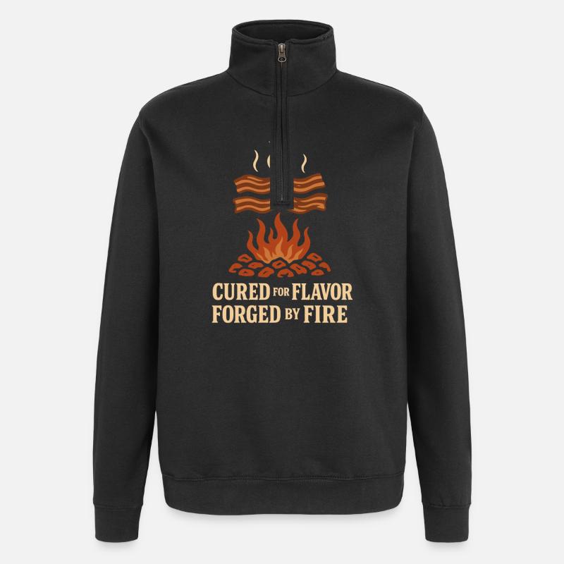 Fleischräucherofen Jerky Maker Bbq - Quarter-Zip-Sweatshirt - Schwarz
