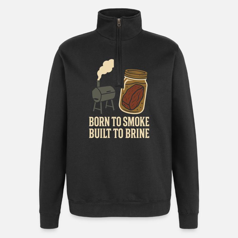 Fleischräucherofen Jerky Maker Bbq - Quarter-Zip-Sweatshirt - Schwarz