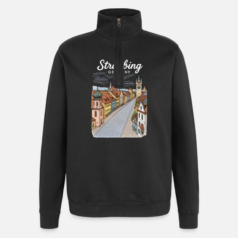 Straubing - Sweat à zip 1/4 - noir