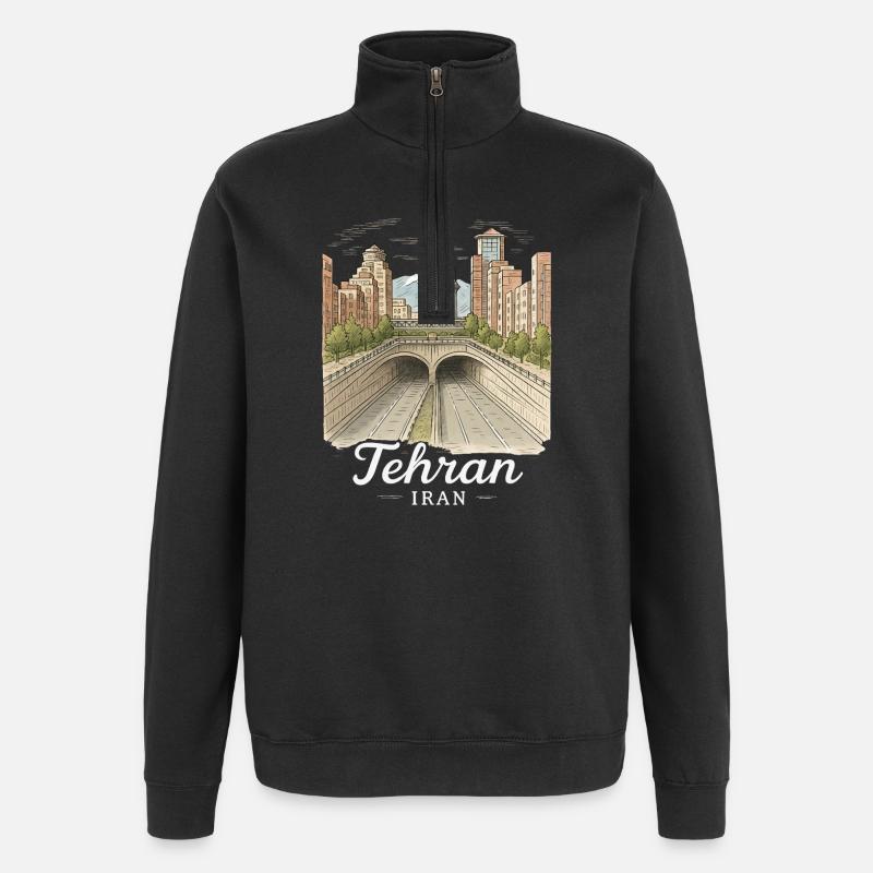 Teheran Iran - Quarter-Zip-Sweatshirt - Schwarz