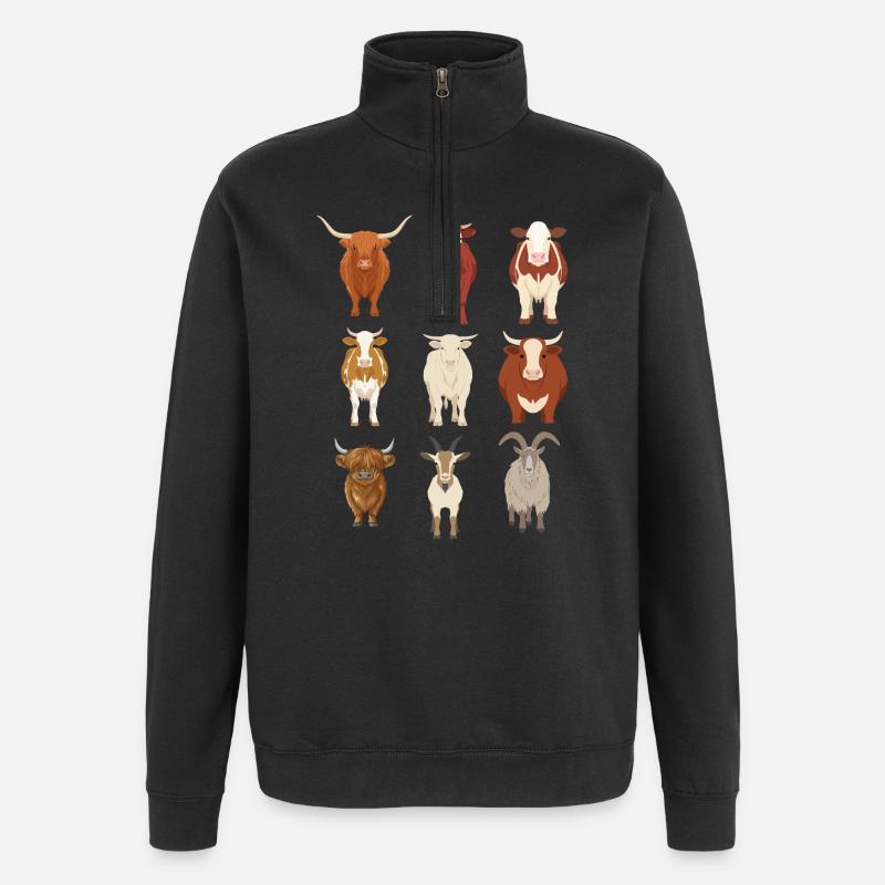 Cows gift idea - Quarter-Zip Sweatshirt - black