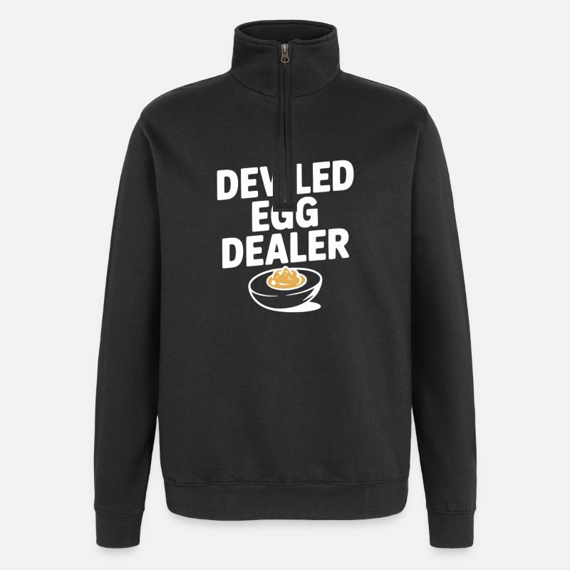 Deviled Egg Dealer - Quarter-Zip Sweatshirt - black