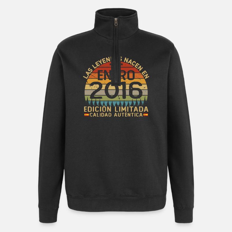 Janvier 2016 Anniversaire du Millésime - Sweat à zip 1/4 - noir