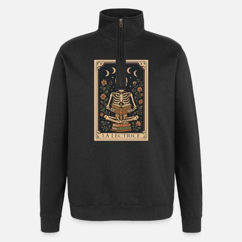 The Gothic Skeleton Tarot Card Reader - Quarter-Zip Sweatshirt - black