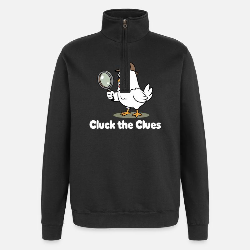 Cluck the Sleuth - Quarter-Zip Sweatshirt - black