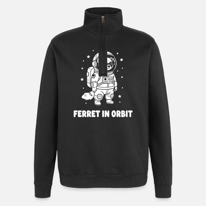 Furets en orbite - Sweat à zip 1/4 - noir