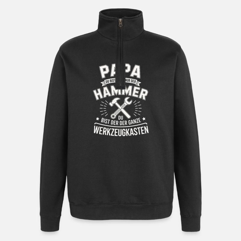 Dad Hammer Toolbox - Quarter-Zip Sweatshirt - black