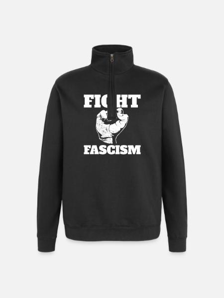 Lutte contre le fascisme Antifascisme - Sweat à zip 1/4 - noir