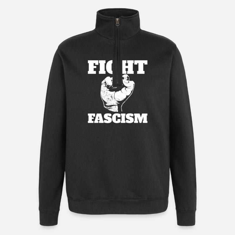 Kampf gegen den Faschismus Antifaschismus - Quarter-Zip-Sweatshirt - Schwarz