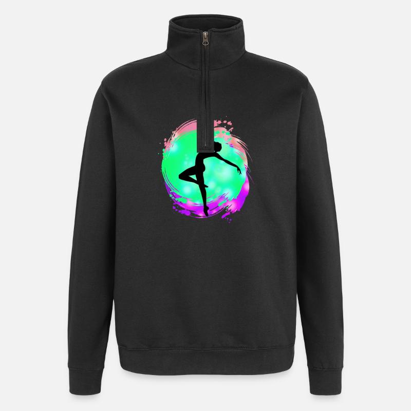 Tänzerin Silhouette Neon-Splash - Quarter-Zip-Sweatshirt - Schwarz