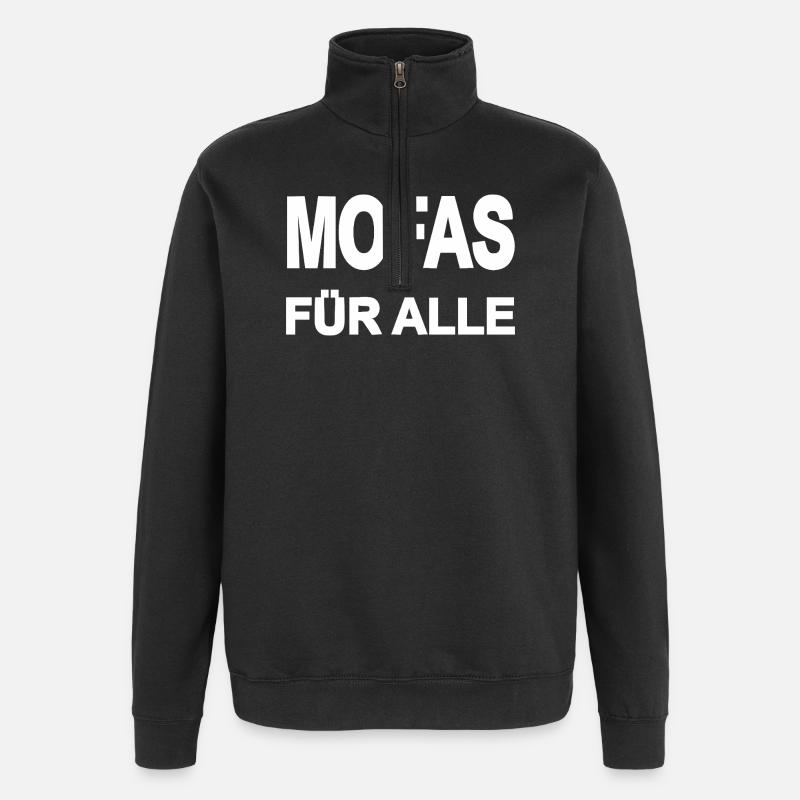 Mobylette - Sweat à zip 1/4 - noir