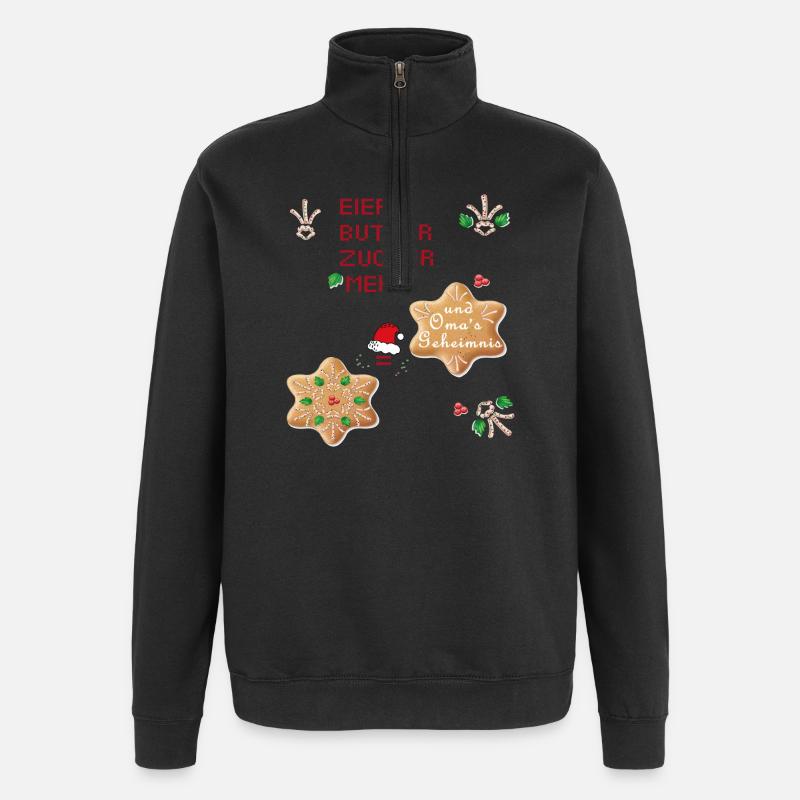 Biscuits de Noël - Sweat à zip 1/4 - noir