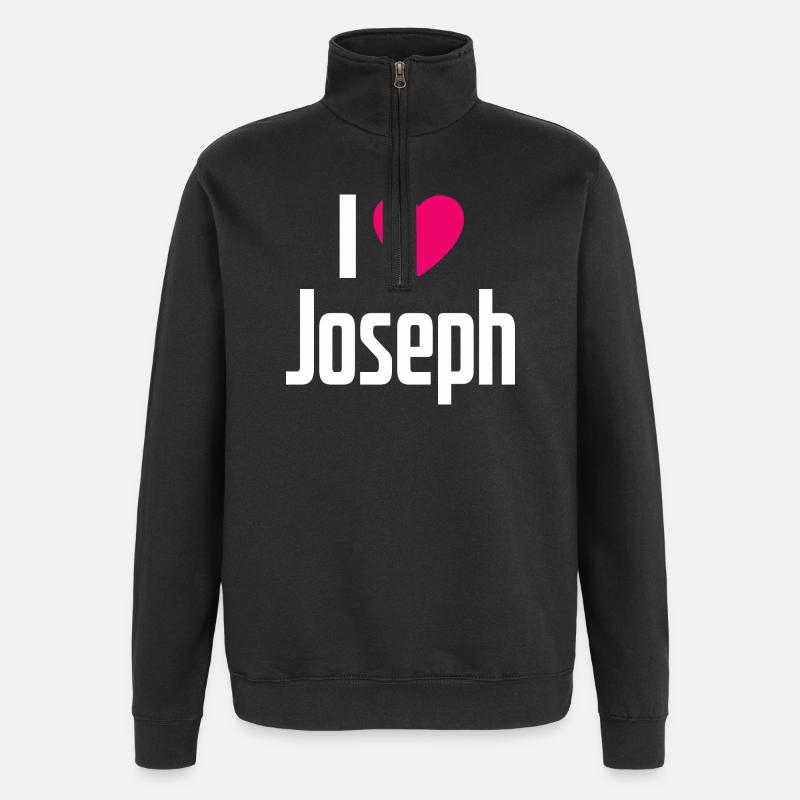 J’aime Joseph Coeur Rose J’aime Joseph - Sweat à zip 1/4 - noir