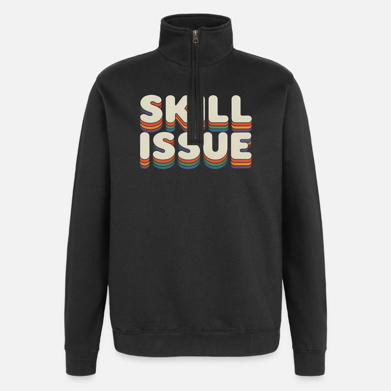 Skill-Problem - Lustige Gen Alpha Memes - Quarter-Zip-Sweatshirt - Schwarz
