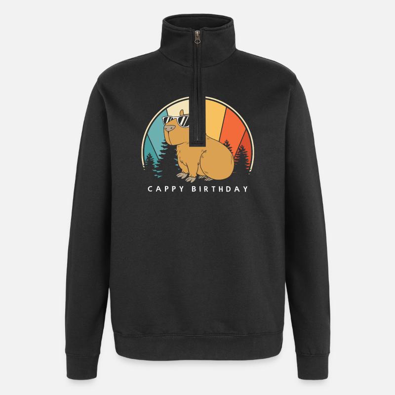 Bon anniversaire - Sweat à zip 1/4 - noir