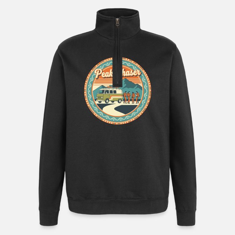Peak Chaser Retro Adventure - Sweat à zip 1/4 - noir
