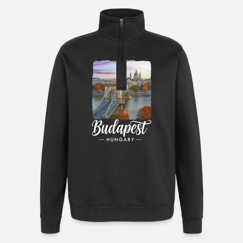 Budapest Ungarn - Quarter-Zip-Sweatshirt - Schwarz